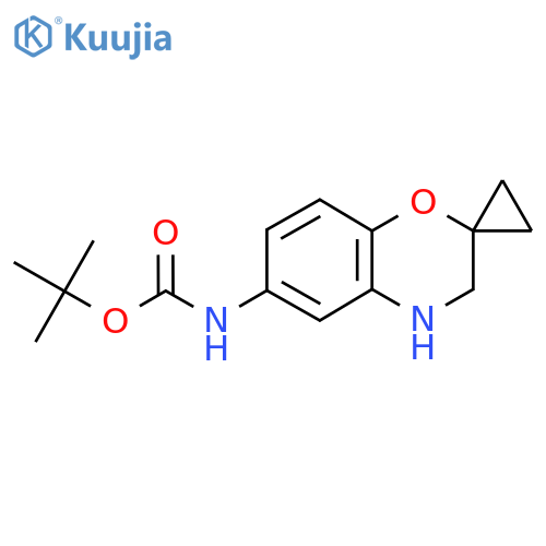tert-butyl N-{3,4-dihydrospiro1,4-benzoxazine-2,1'-cyclopropane-6-yl}carbamate structure