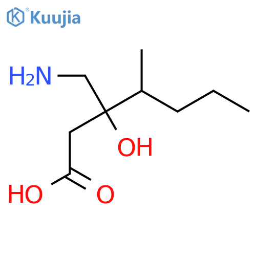 3-(aminomethyl)-3-hydroxy-4-methylheptanoic acid structure