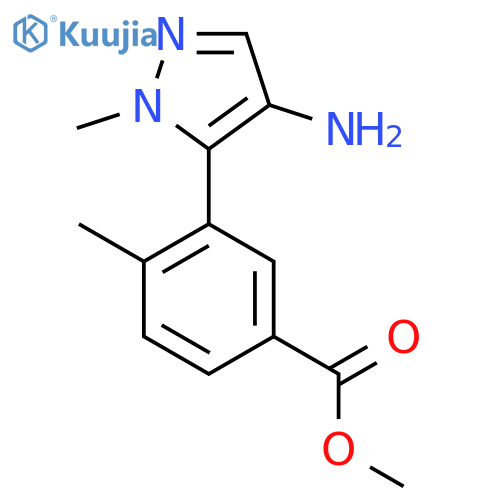 methyl 3-(4-amino-1-methyl-1H-pyrazol-5-yl)-4-methylbenzoate structure