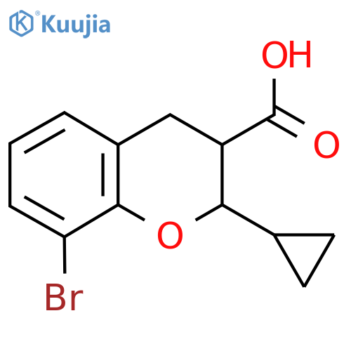 8-bromo-2-cyclopropyl-3,4-dihydro-2H-1-benzopyran-3-carboxylic acid structure
