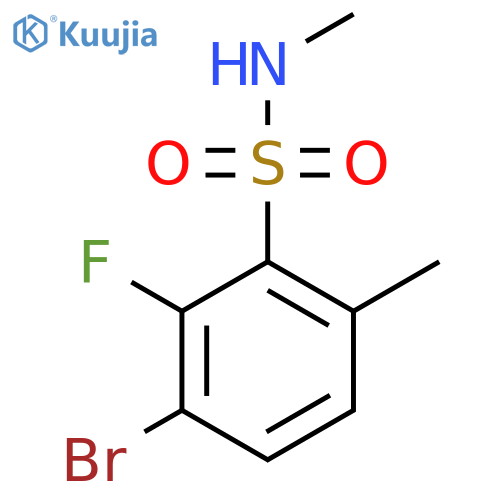 3-bromo-2-fluoro-N,6-dimethylbenzenesulfonamide structure