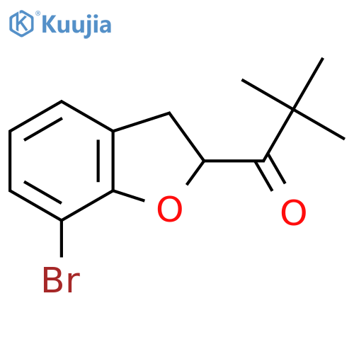 1-(7-Bromo-2,3-dihydro-1-benzofuran-2-yl)-2,2-dimethylpropan-1-one structure