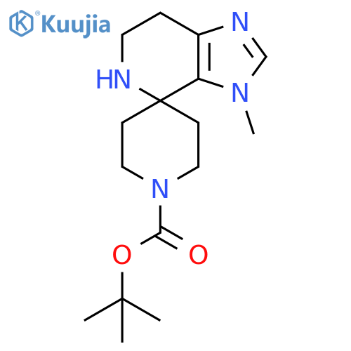 tert-butyl 3-methyl-3,5,6,7-tetrahydrospiroimidazo4,5-cpyridine-4,4'-piperidine-1'-carboxylate structure