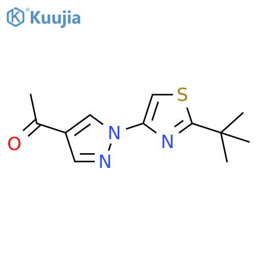 1-1-(2-tert-butyl-1,3-thiazol-4-yl)-1H-pyrazol-4-ylethan-1-one structure