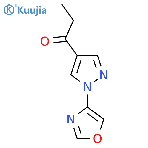 1-1-(1,3-oxazol-4-yl)-1H-pyrazol-4-ylpropan-1-one structure