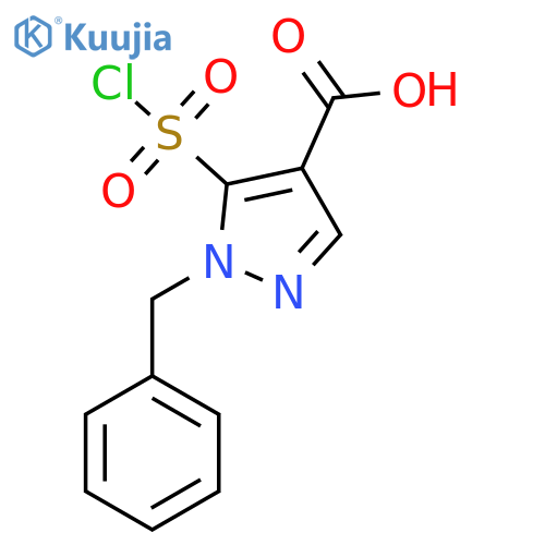 1-benzyl-5-(chlorosulfonyl)-1H-pyrazole-4-carboxylic acid structure