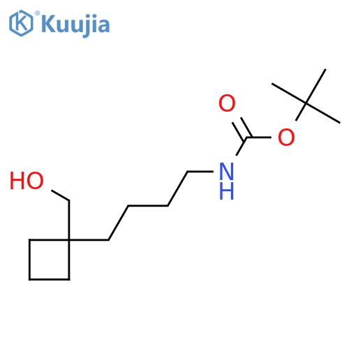 tert-butyl N-{4-1-(hydroxymethyl)cyclobutylbutyl}carbamate structure