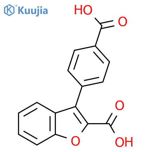 3-(4-Carboxyphenyl)-1-benzofuran-2-carboxylic acid structure