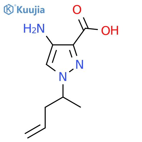 4-amino-1-(pent-4-en-2-yl)-1H-pyrazole-3-carboxylic acid structure