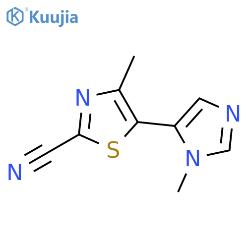 2-Thiazolecarbonitrile, 4-methyl-5-(1-methyl-1H-imidazol-5-yl)- structure