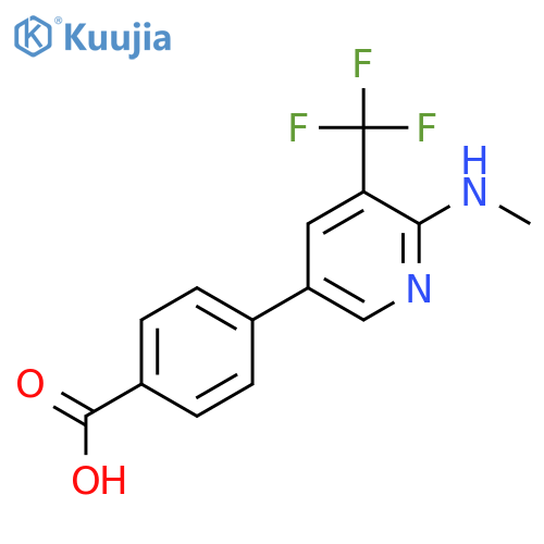 4-[6-(Methylamino)-5-(trifluoromethyl)pyridin-3-yl]benzoic acid structure