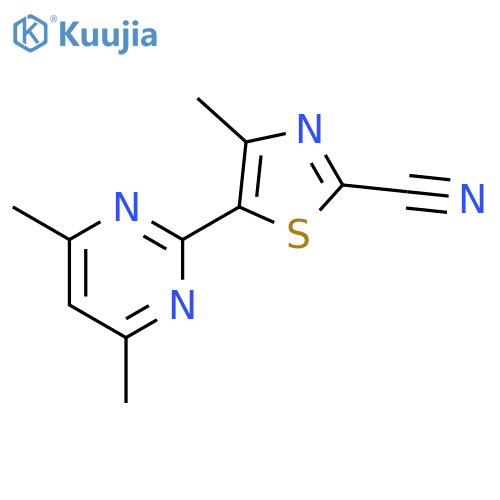2-Thiazolecarbonitrile, 5-(4,6-dimethyl-2-pyrimidinyl)-4-methyl- structure