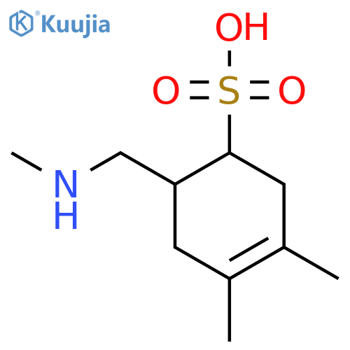 3,4-Dimethyl-6-[(methylamino)methyl]cyclohex-3-ene-1-sulfonic acid structure