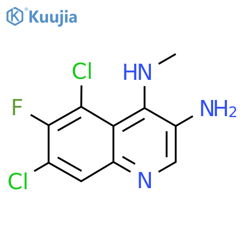 3,4-Quinolinediamine, 5,7-dichloro-6-fluoro-N4-methyl- structure