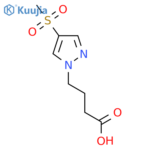 4-(4-methanesulfonyl-1H-pyrazol-1-yl)butanoic acid structure
