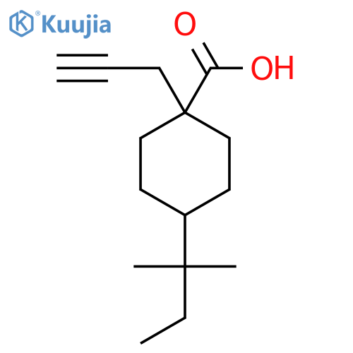 4-(2-Methylbutan-2-yl)-1-(prop-2-yn-1-yl)cyclohexane-1-carboxylic acid structure