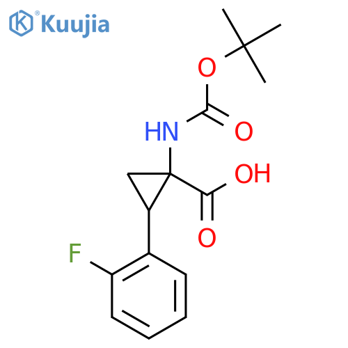 Cyclopropanecarboxylic acid, 1-[[(1,1-dimethylethoxy)carbonyl]amino]-2-(2-fluorophenyl)- structure