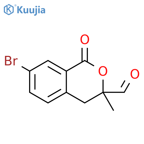1H-2-Benzopyran-3-carboxaldehyde, 7-bromo-3,4-dihydro-3-methyl-1-oxo- structure