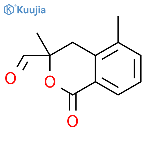 1H-2-Benzopyran-3-carboxaldehyde, 3,4-dihydro-3,5-dimethyl-1-oxo- structure