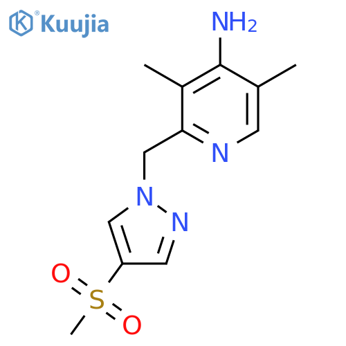 2-(4-methanesulfonyl-1H-pyrazol-1-yl)methyl-3,5-dimethylpyridin-4-amine structure