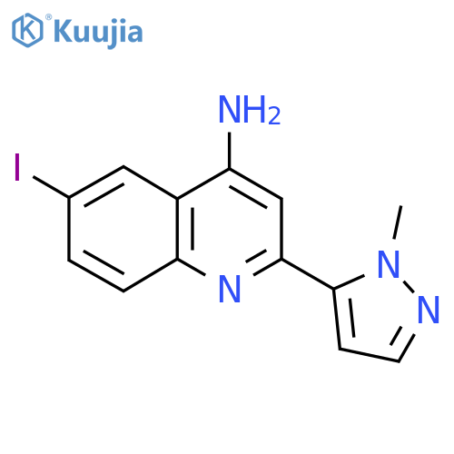 6-iodo-2-(1-methyl-1H-pyrazol-5-yl)quinolin-4-amine structure