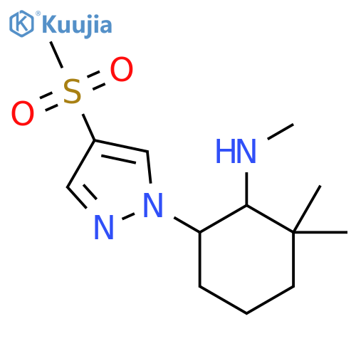 6-(4-methanesulfonyl-1H-pyrazol-1-yl)-N,2,2-trimethylcyclohexan-1-amine structure