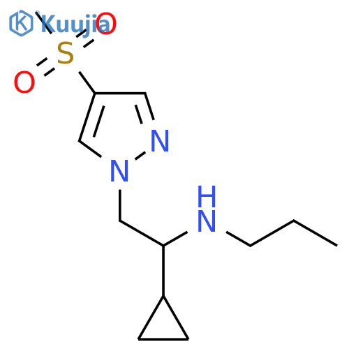 1-cyclopropyl-2-(4-methanesulfonyl-1H-pyrazol-1-yl)ethyl(propyl)amine structure