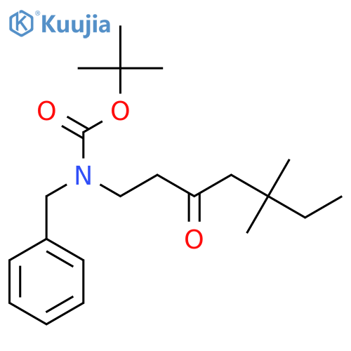 tert-butyl N-benzyl-N-(5,5-dimethyl-3-oxoheptyl)carbamate structure