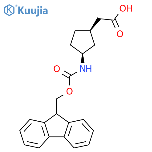 rac-2-[(1R,3S)-3-({[(9H-fluoren-9-yl)methoxy]carbonyl}amino)cyclopentyl]acetic acid, cis structure