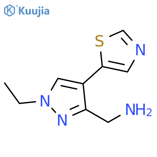 1H-Pyrazole-3-methanamine, 1-ethyl-4-(5-thiazolyl)- structure