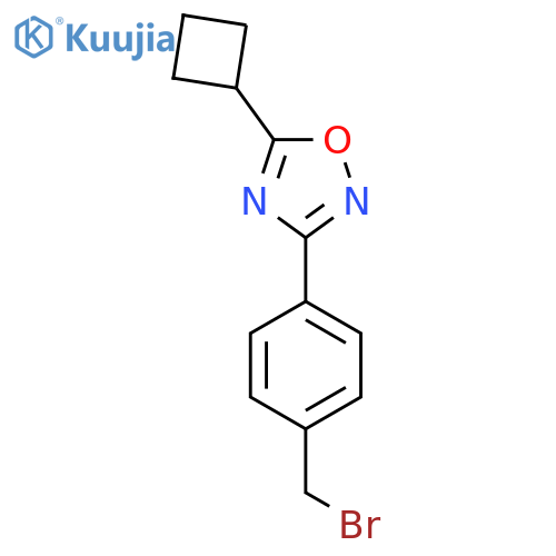 3-4-(bromomethyl)phenyl-5-cyclobutyl-1,2,4-oxadiazole structure