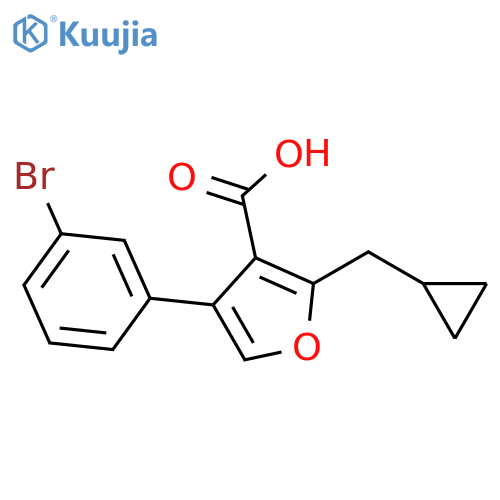 4-(3-bromophenyl)-2-(cyclopropylmethyl)furan-3-carboxylic acid structure