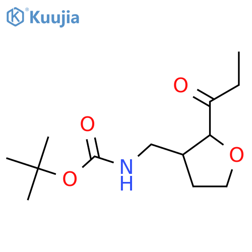 tert-butyl N-[(2-propanoyloxolan-3-yl)methyl]carbamate structure