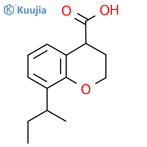 8-(butan-2-yl)-3,4-dihydro-2H-1-benzopyran-4-carboxylic acid structure