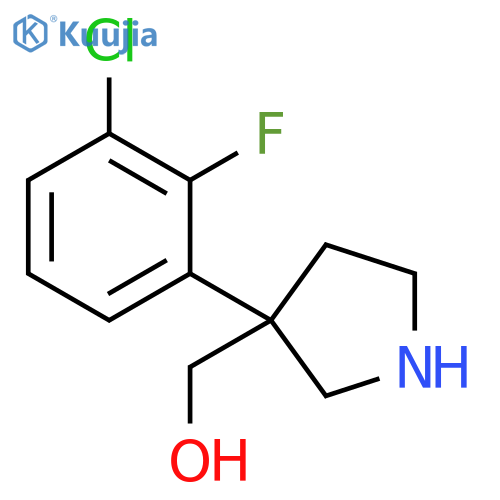 3-Pyrrolidinemethanol, 3-(3-chloro-2-fluorophenyl)- structure