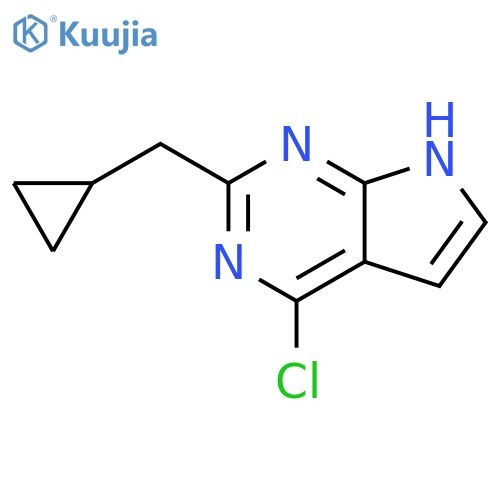 7H-Pyrrolo[2,3-d]pyrimidine, 4-chloro-2-(cyclopropylmethyl)- structure