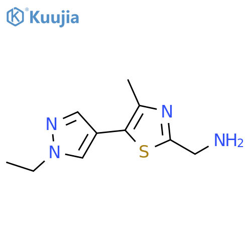 2-Thiazolemethanamine, 5-(1-ethyl-1H-pyrazol-4-yl)-4-methyl- structure