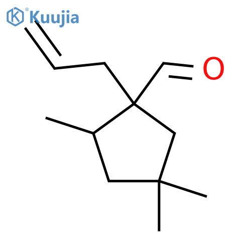 2,4,4-Trimethyl-1-(prop-2-en-1-yl)cyclopentane-1-carbaldehyde structure