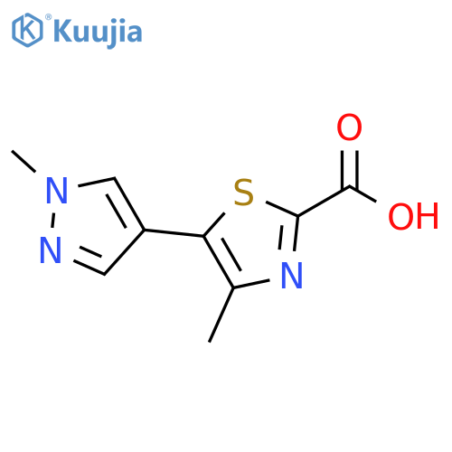 2-Thiazolecarboxylic acid, 4-methyl-5-(1-methyl-1H-pyrazol-4-yl)- structure