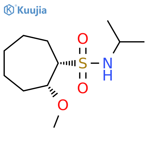 rac-(1R,2S)-2-methoxy-N-(propan-2-yl)cycloheptane-1-sulfonamide structure