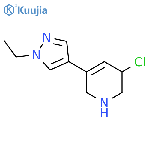 3-chloro-5-(1-ethyl-1H-pyrazol-4-yl)-1,2,3,6-tetrahydropyridine structure
