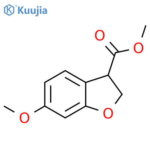 3-Benzofurancarboxylic acid, 2,3-dihydro-6-methoxy-, methyl ester structure
