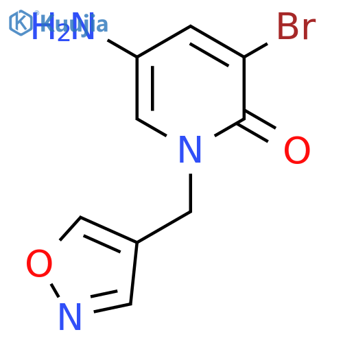 5-amino-3-bromo-1-(1,2-oxazol-4-yl)methyl-1,2-dihydropyridin-2-one structure