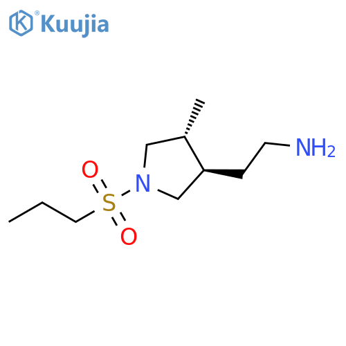 3-Pyrrolidineethanamine, 4-methyl-1-(propylsulfonyl)-, (3R,4R)-rel- structure