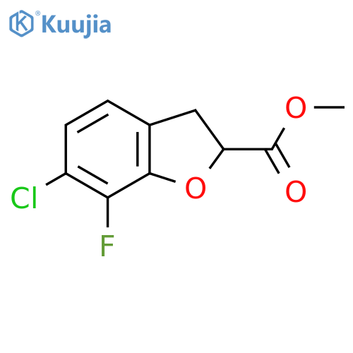 2-Benzofurancarboxylic acid, 6-chloro-7-fluoro-2,3-dihydro-, methyl ester structure