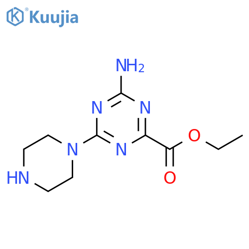 ethyl 4-amino-6-(piperazin-1-yl)-1,3,5-triazine-2-carboxylate structure