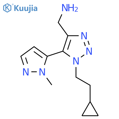 1-(2-cyclopropylethyl)-5-(1-methyl-1H-pyrazol-5-yl)-1H-1,2,3-triazol-4-ylmethanamine structure