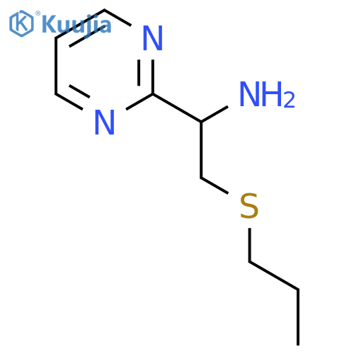 2-(propylsulfanyl)-1-(pyrimidin-2-yl)ethan-1-amine structure