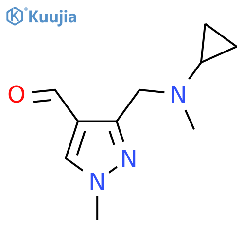 3-{[cyclopropyl(methyl)amino]methyl}-1-methyl-1H-pyrazole-4-carbaldehyde structure