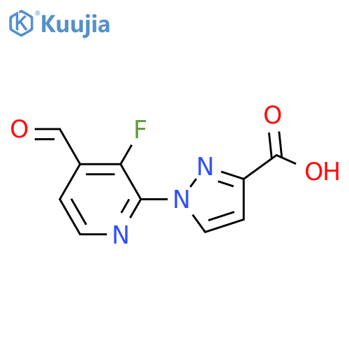 1-(3-fluoro-4-formylpyridin-2-yl)-1H-pyrazole-3-carboxylic acid structure
